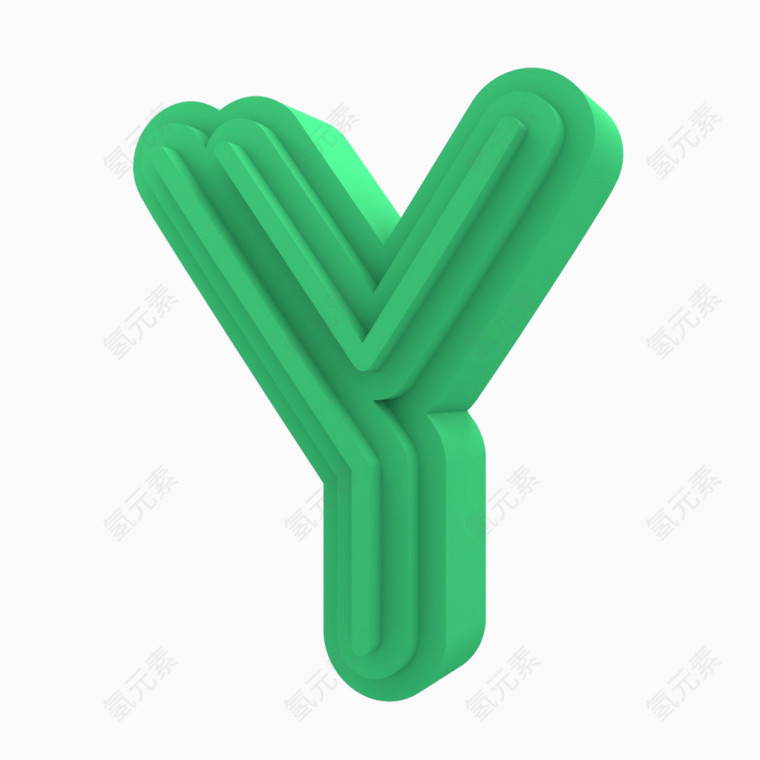 3D抽象字母Y