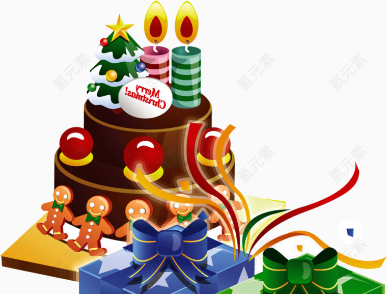 精美庆祝圣诞巧克力蛋糕