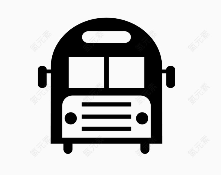 卡通黑色简单交通工具公交车