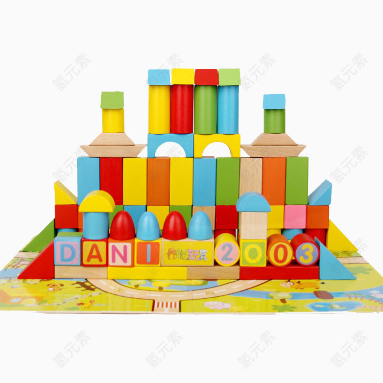 积木玩具堆砌摆放广告图