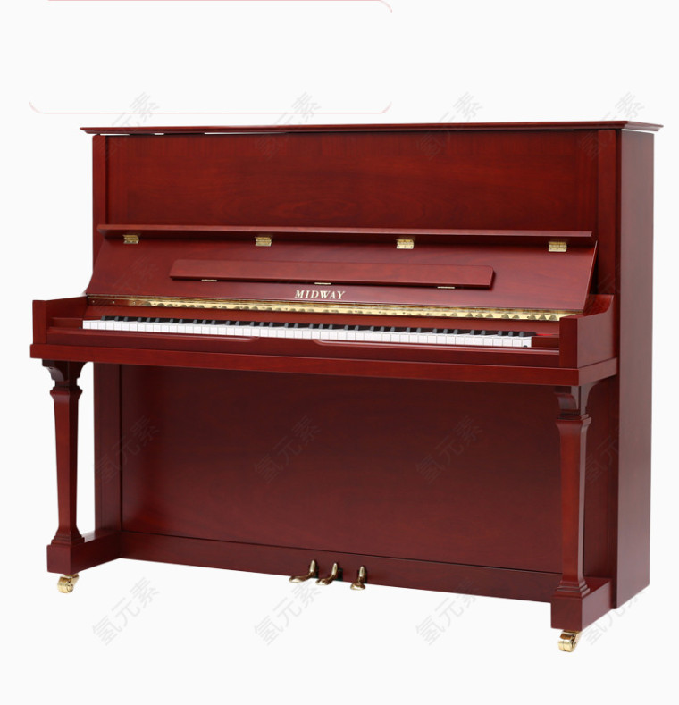 美德威(MIDWAY)棕色立式钢琴