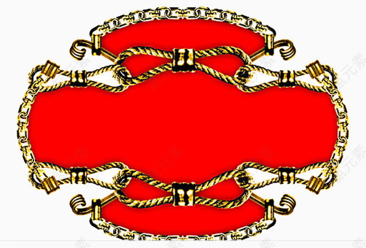 古典红色金属边框