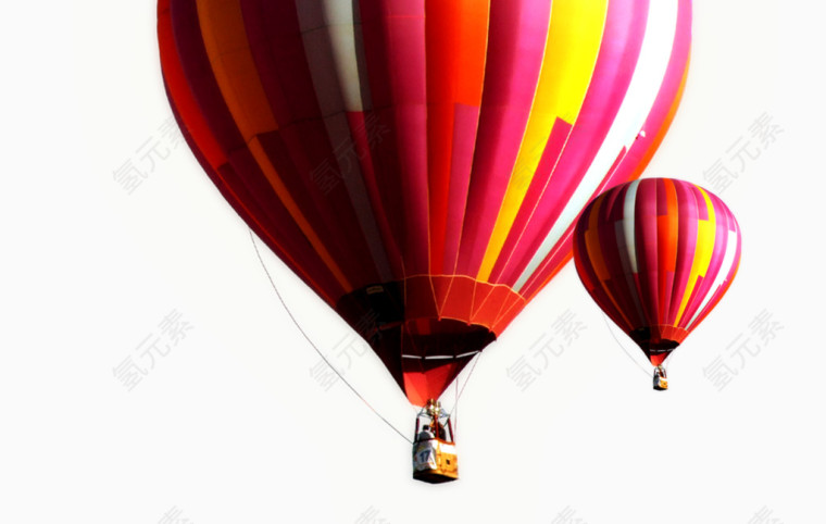 红色热气球飞翔素材
