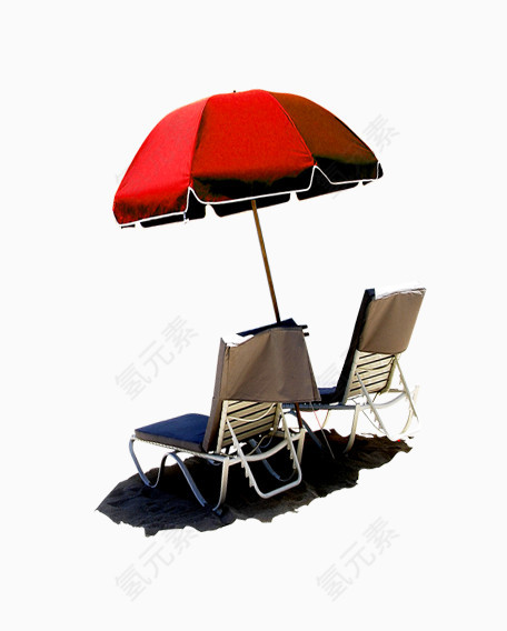 海边椅子伞海报素材