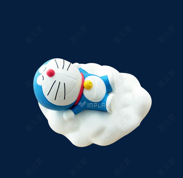 云朵上的机器猫摆件