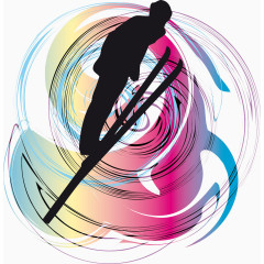 螺旋花纹与滑雪运动员图片
