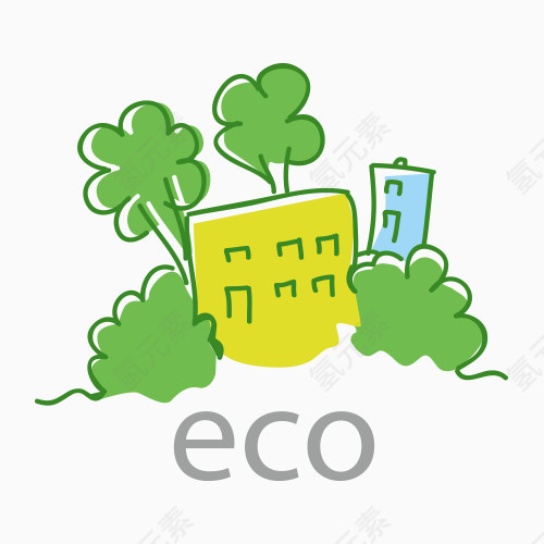 叶子环保ECO矢量图EPS