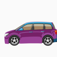 紫色车侧面