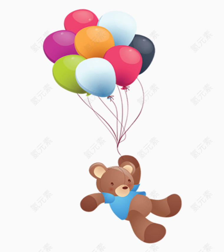唯美精美卡通可爱小熊玩气球