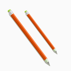 橘黄色铅笔画笔