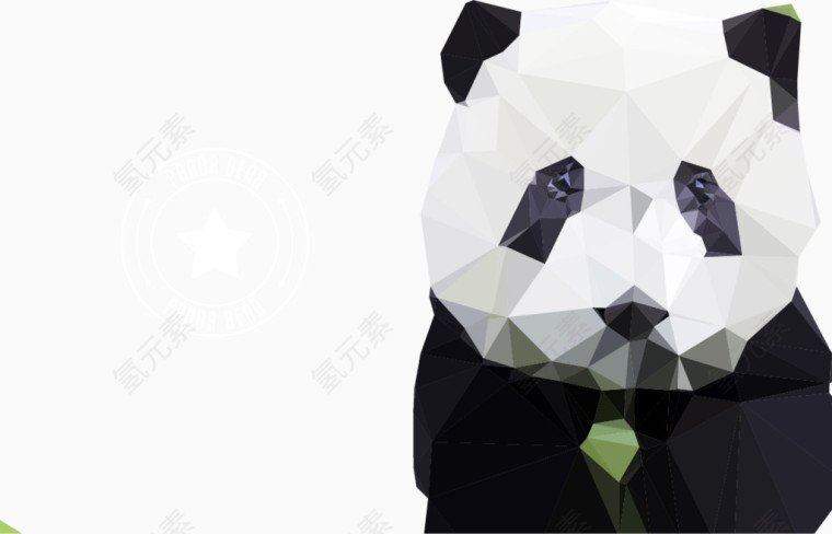 矢量几何黑白熊猫