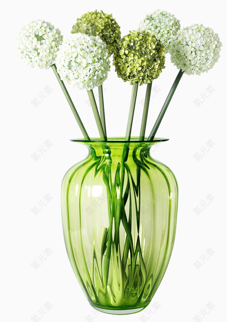 绿色玻璃花瓶装饰摆件