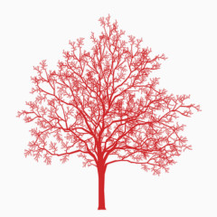 红色的树