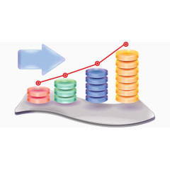 矢量数据图表PPT元素上升
