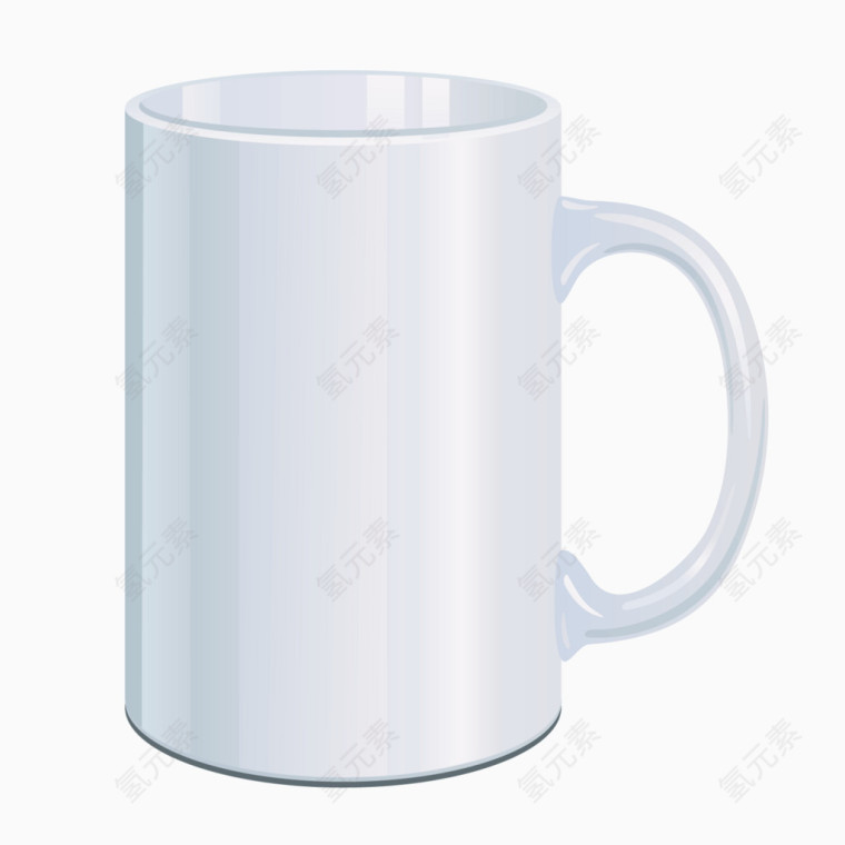 矢量白色陶瓷杯子水杯茶杯