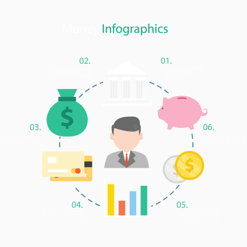 矢量圆图模板与金钱下载