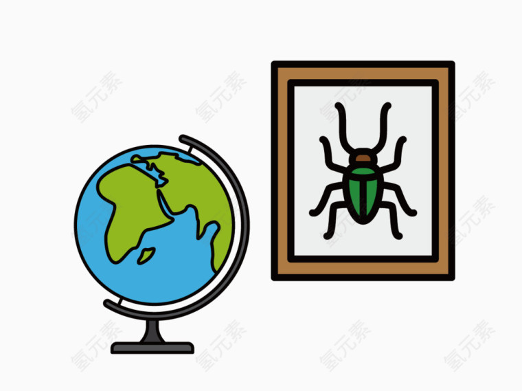 相框蜘蛛和地球仪