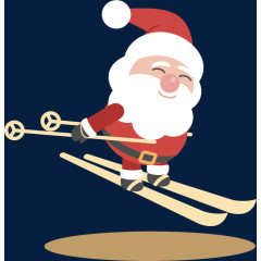 玩滑雪的圣诞老人