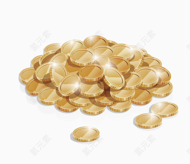 金色大气钱币装饰图案
