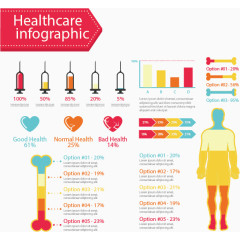 矢量手绘人体健康数据