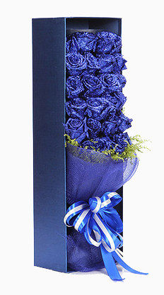 蓝色玫瑰花蓝色包装盒