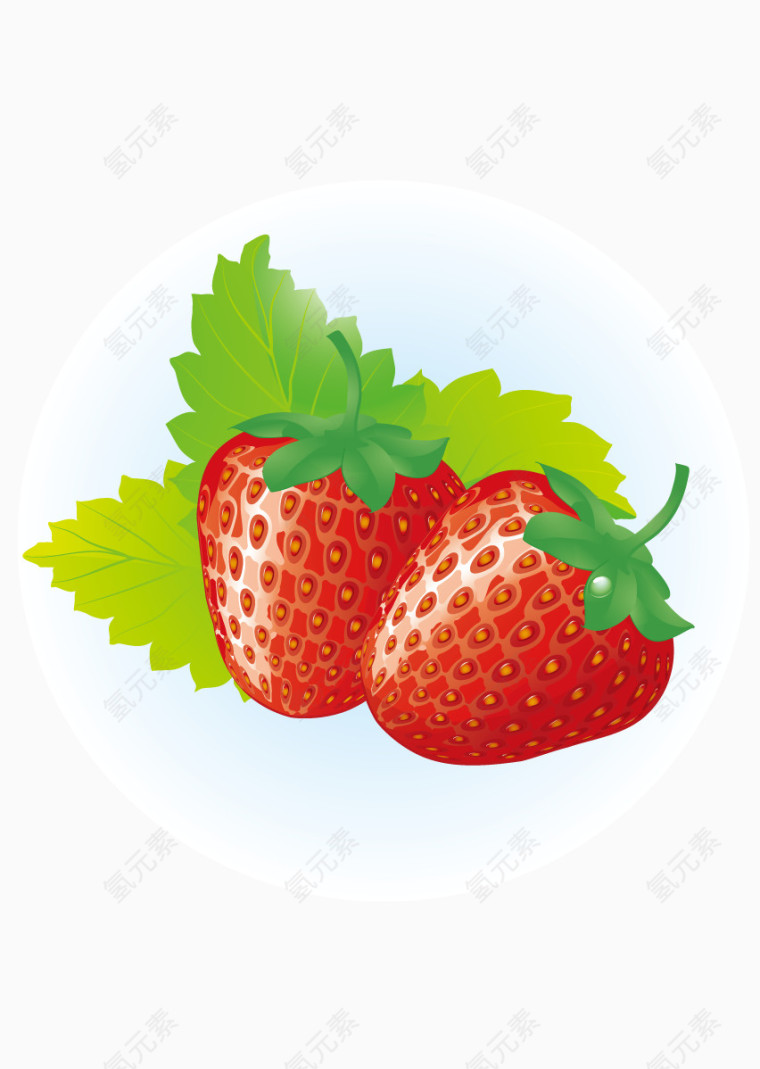 红色新鲜矢量草莓