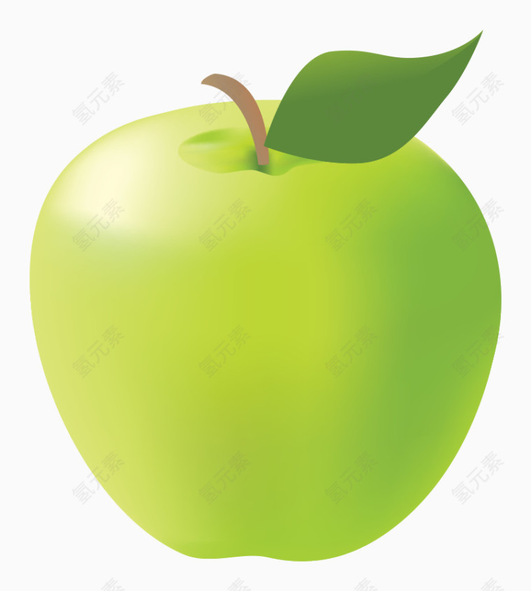矢量绿色苹果