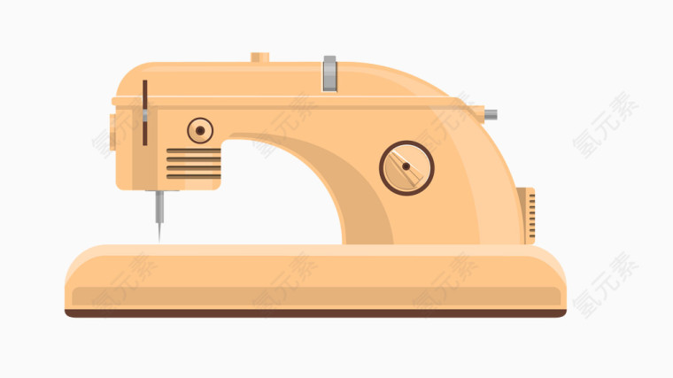 矢量黄色缝纫机
