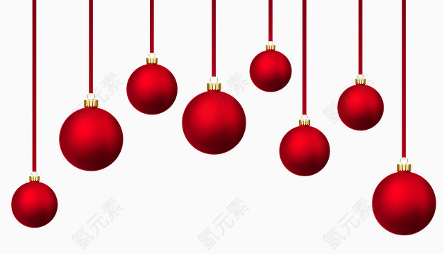 红色圣诞装饰球手绘