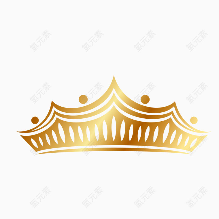 简易五角手绘王室桂冠