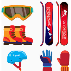 彩色滑雪装备