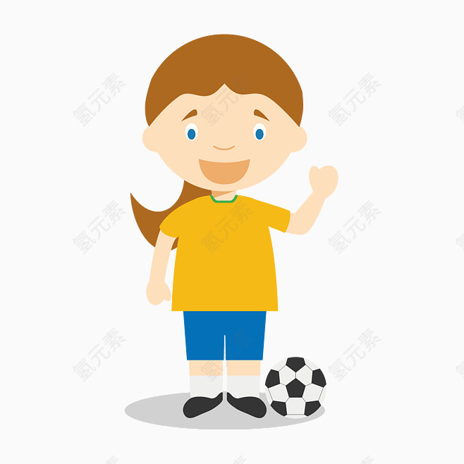 踢足球的小女孩