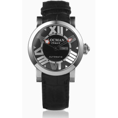 托斯卡纳系列黑色真皮手表