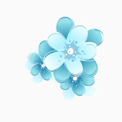 蓝色花朵装饰图