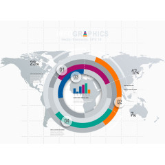 矢量PPT多重分析信息图表素材