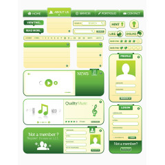 矢量绿色网页模块