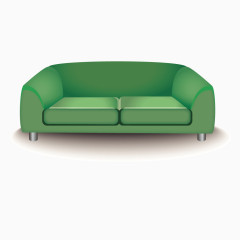 矢量绿色双人沙发