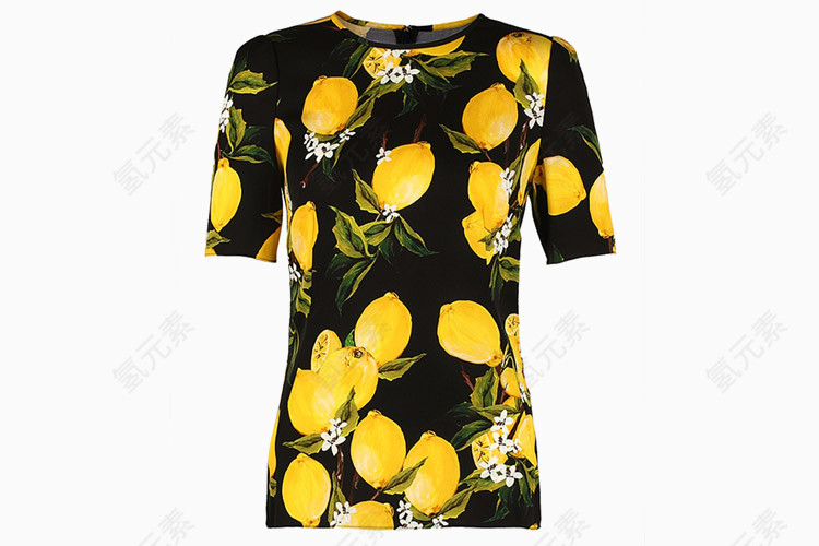 柠檬图案时尚女士T恤