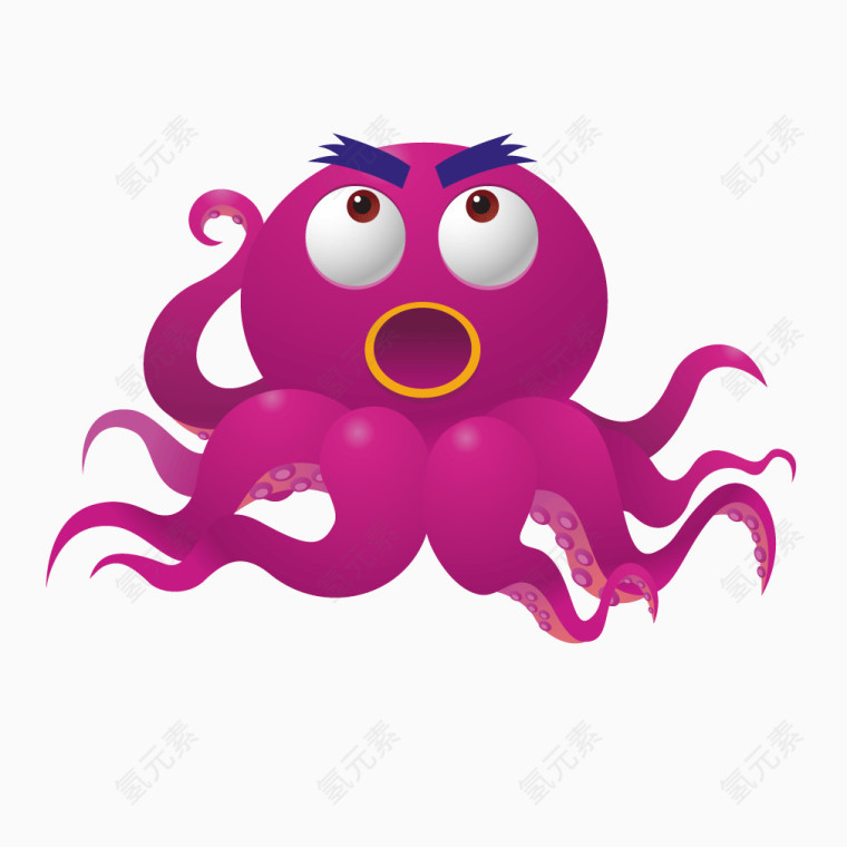 紫色海洋生物乌贼