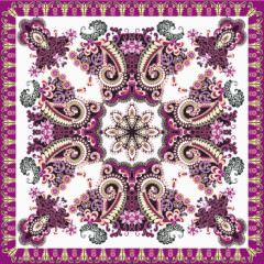 紫红色孔雀元素地毯