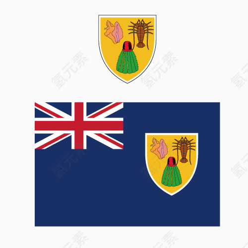 矢量特克斯和凯科斯群岛国徽