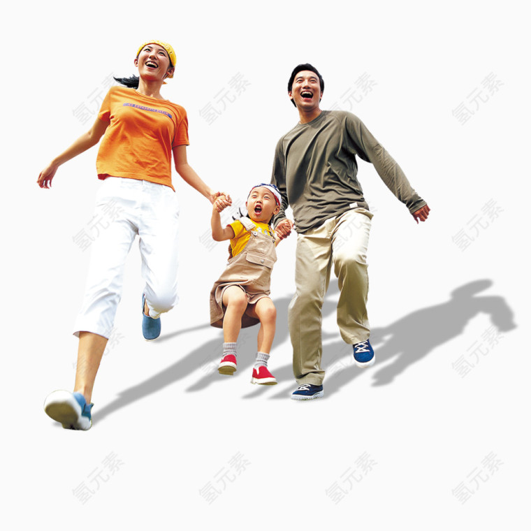 家庭奔跑装饰图案
