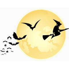 矢量月光蝙蝠和女巫