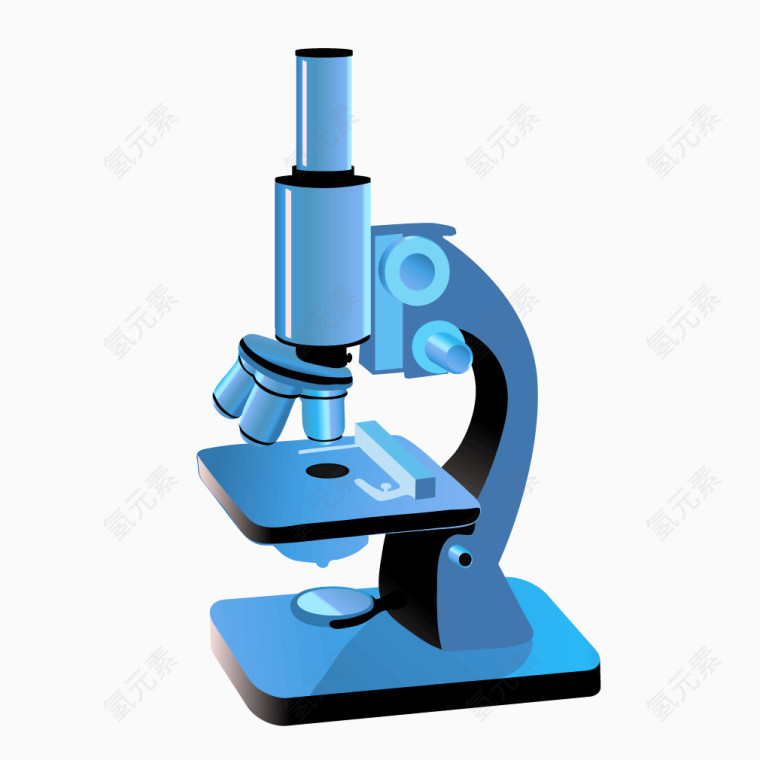 蓝色质感科学仪器显微镜