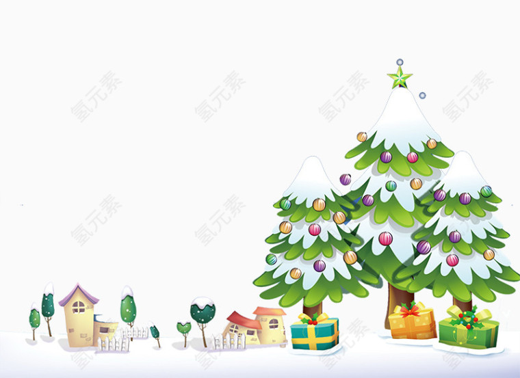圣诞礼物树主题免抠素材