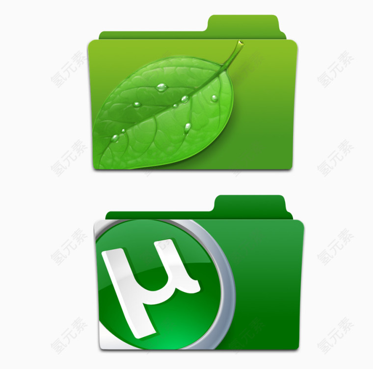 鲜艳绿色文件夹系列PNG图标