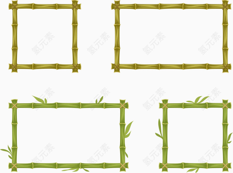 矢量竹子相框