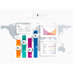 矢量PPT信息图表统计数据素材