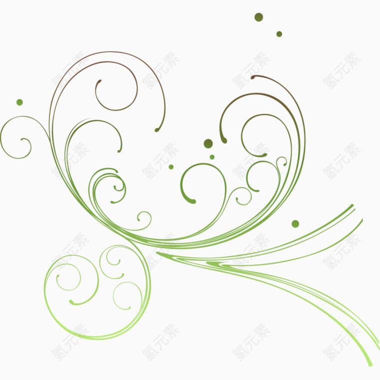 绿色花纹装饰条纹