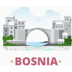 矢量波斯尼亚旅游